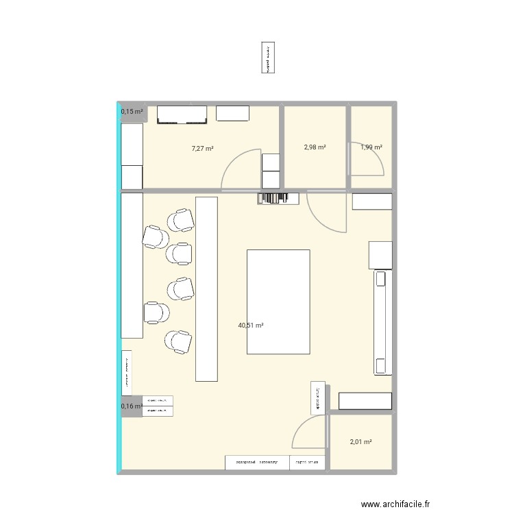Atelier SEC. Plan de 7 pièces et 55 m2