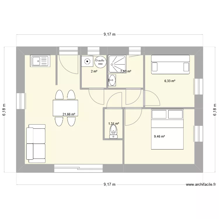 Coopalis 45m2Hab 17-06. Plan de 6 et 44 m² Coopalis 45m2Hab 17-06. Plan de 6 et 44 m²