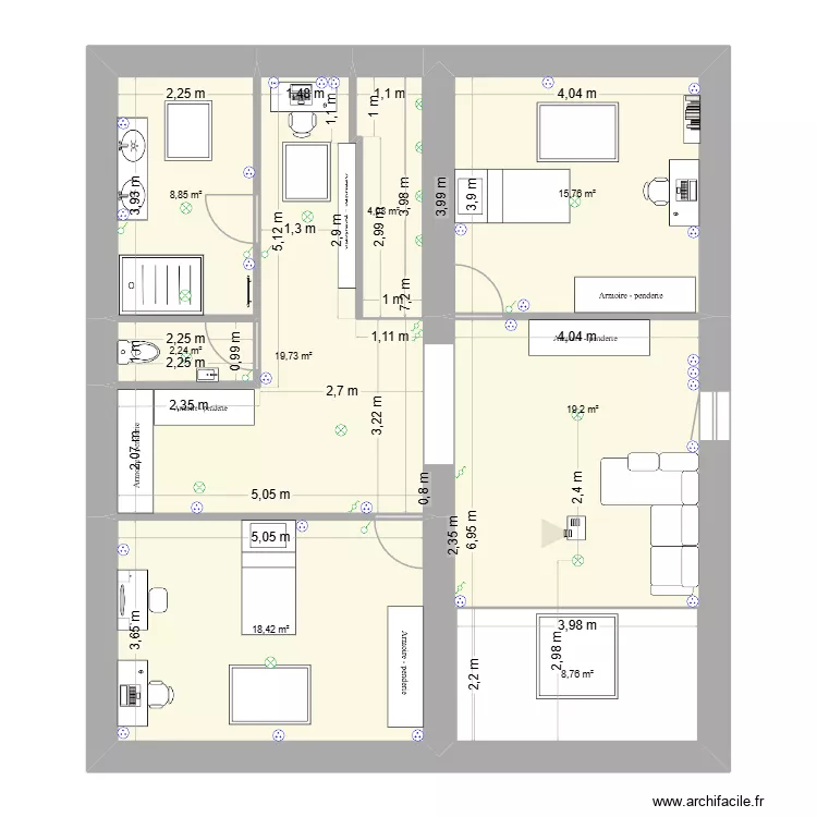 plan 5 etage. Plan de 8 et 106 m² plan 5 etage. Plan de 8 et 106 m²