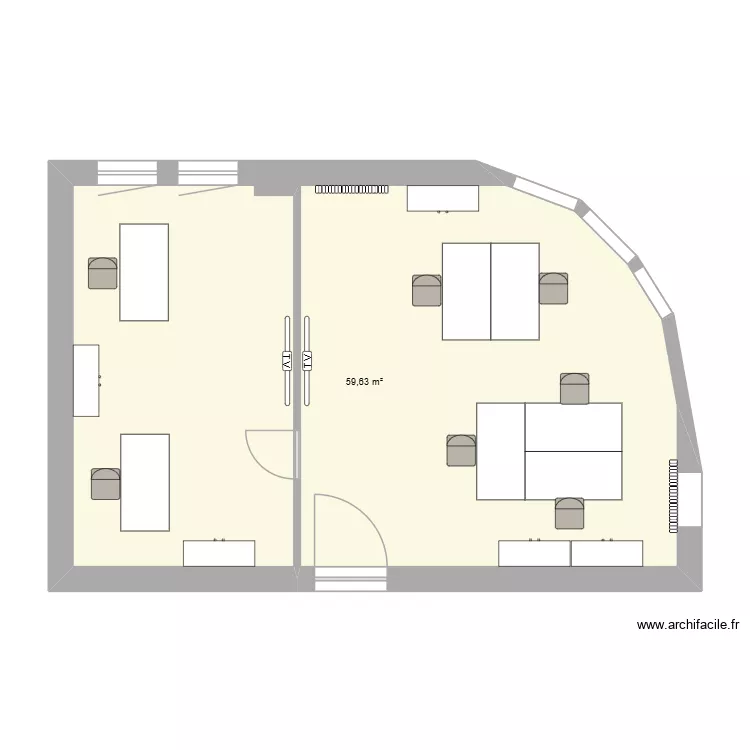 Plan bureau 3. Plan de 1 Pièce et 60 m² Plan bureau 3. Plan de 1 Pièce et 60 m²