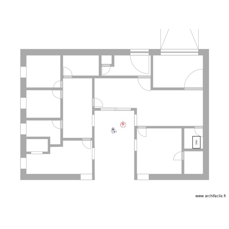 VMC. Plan de 12 pièces et 31 m2