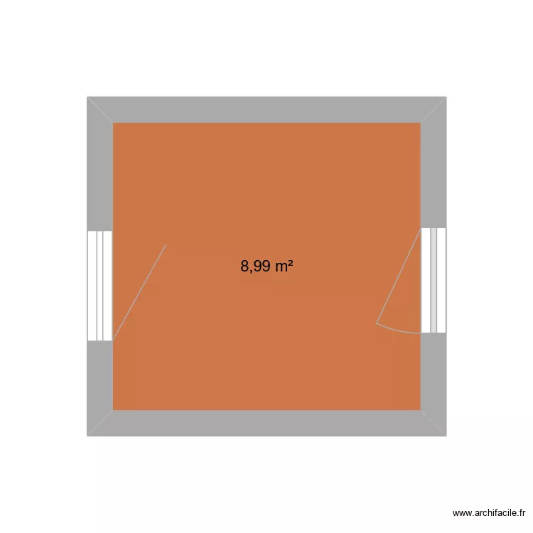 Bureau. Plan de 1 Pièce et 9 m² Bureau. Plan de 1 Pièce et 9 m²