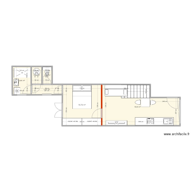 Appartement RDC royans. Plan de 6 pièces et 37 m2