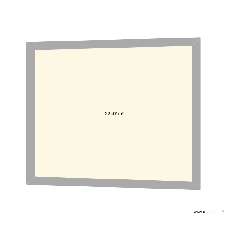 Salon. Plan de 1 pièce et 22 m2