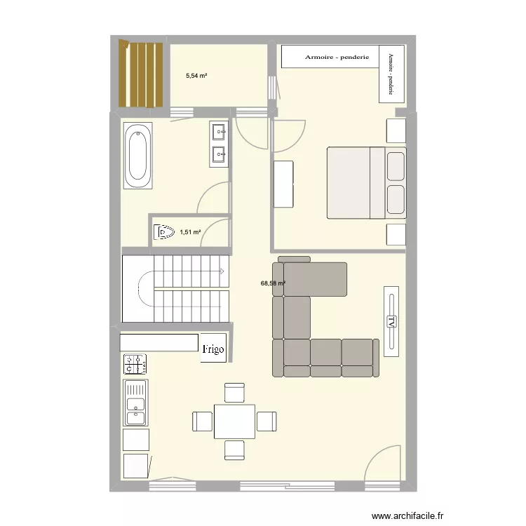 mqison de vil. Plan de 3 Pièces et 76 m² mqison de vil. Plan de 3 Pièces et 76 m²