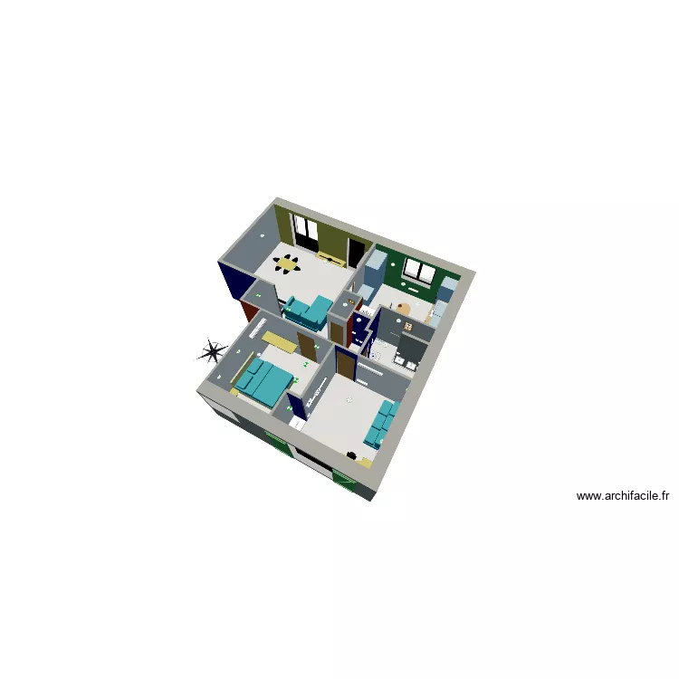 Appart castel. Plan de 7  et 327 m²