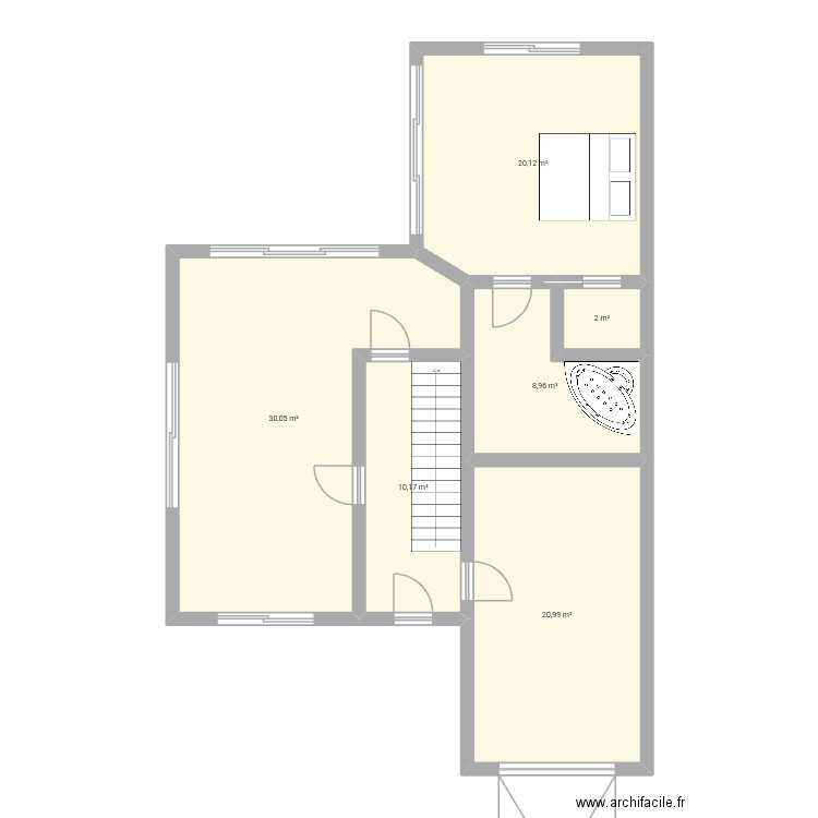 ACHI. Plan de 6 pièces et 92 m2