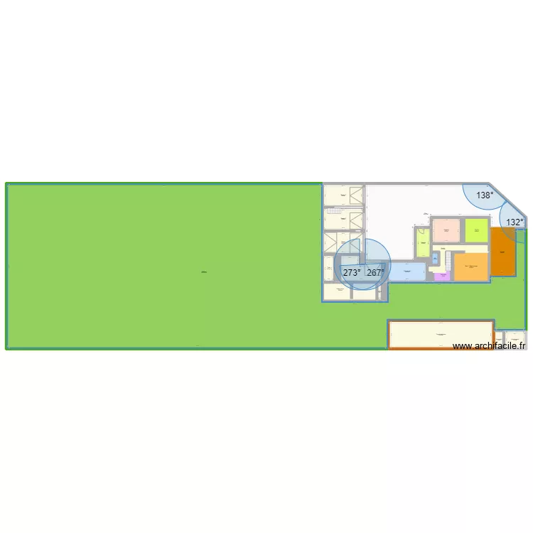 SAUMERAY. Plan de 42 pièces et 1982 m²