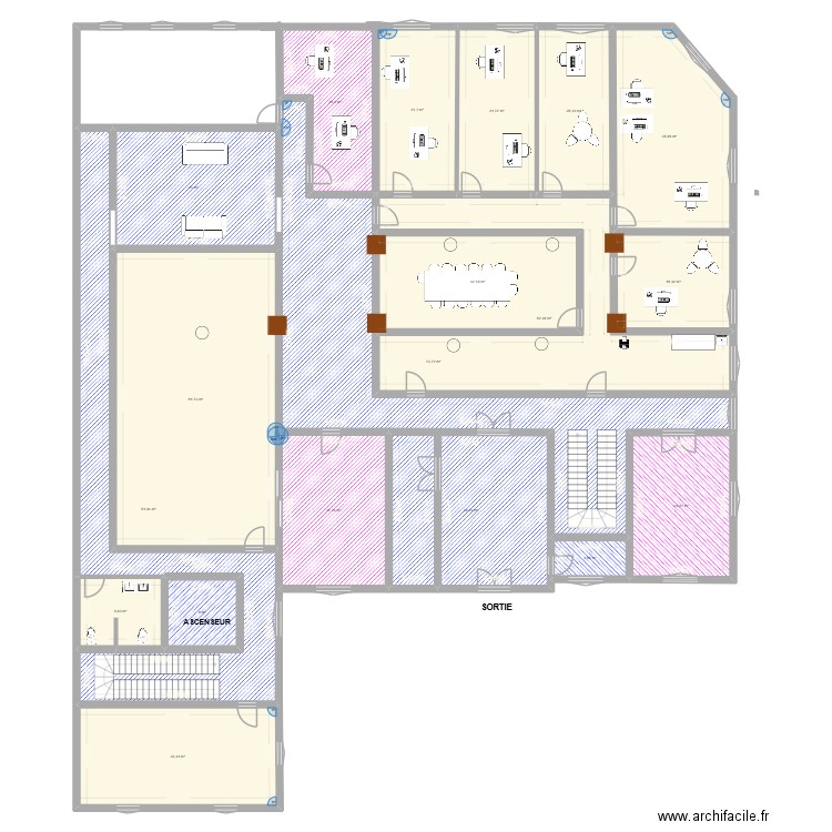 PROJET ANEF FINAL. Plan de 19 pièces et 606 m2