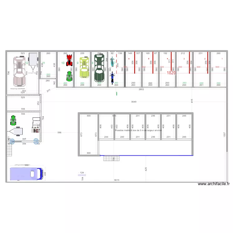 box sud etage. Plan de 