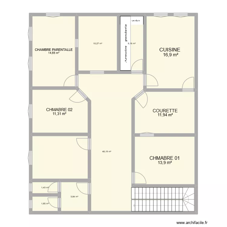 GGGGG. Plan de 11  et 140 m²