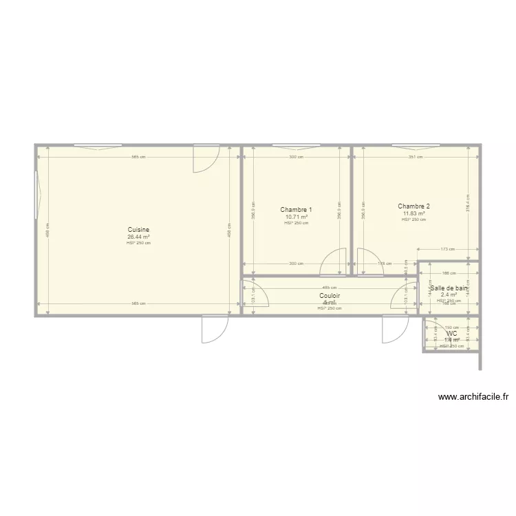 brethenoux ssol nieul. Plan de 6  et 58 m²