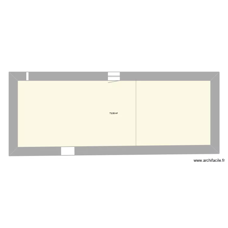 ETAGE NORD BASE V2. Plan de 1  et 74 m²