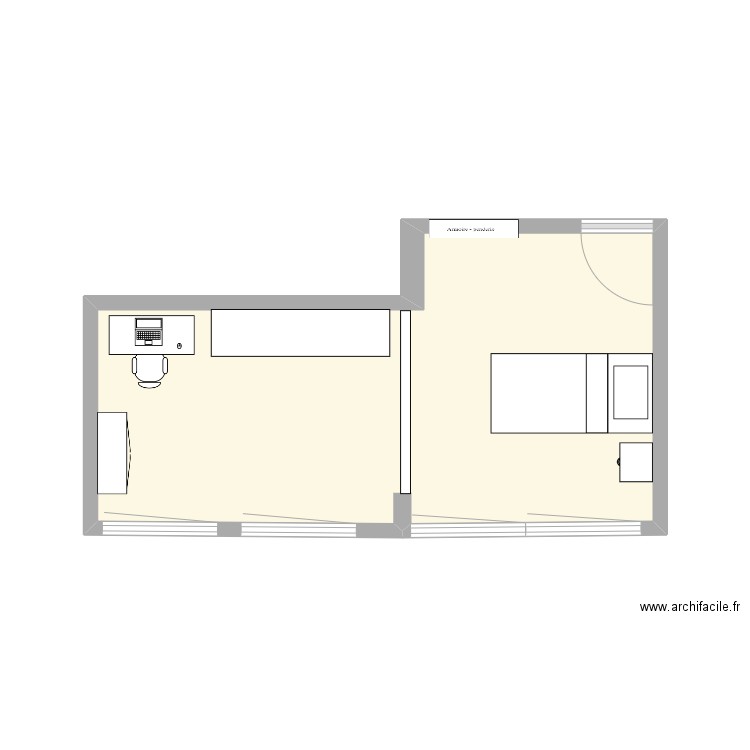 GAME. Plan de 1 pièce et 17 m2