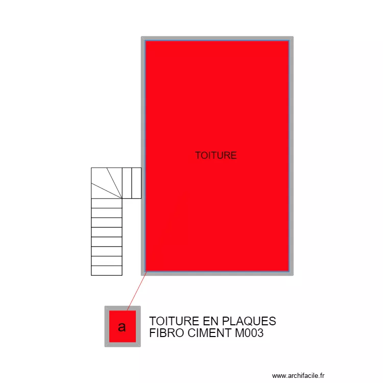 boulangerie toiture. Plan de 2  et 23 m²