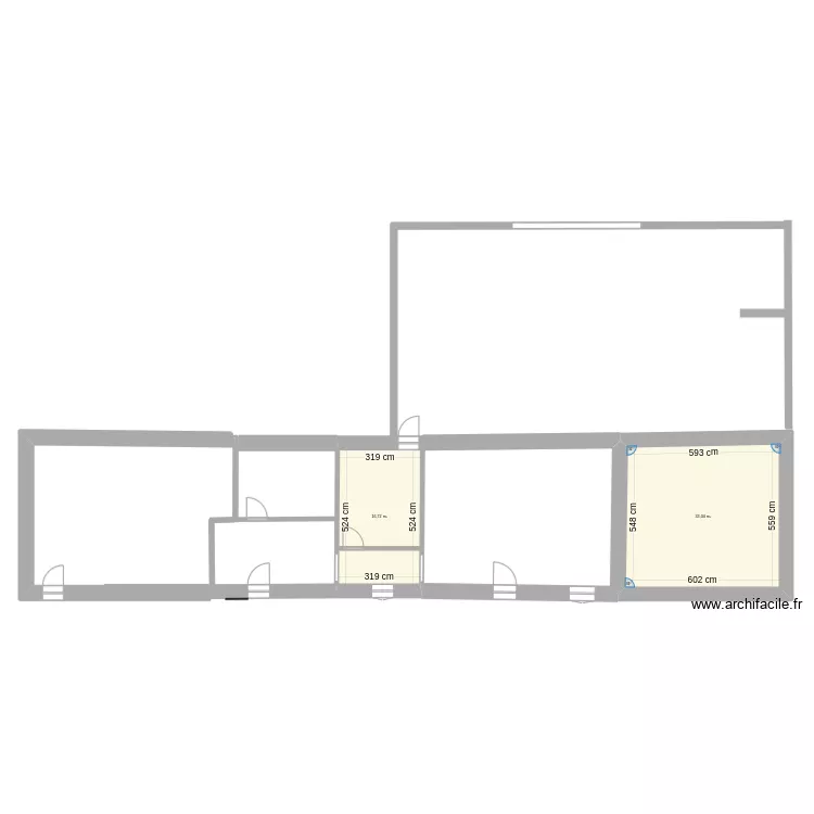 Plan &eacute;tat des lieux rez de chauss&eacute;e. Plan de 