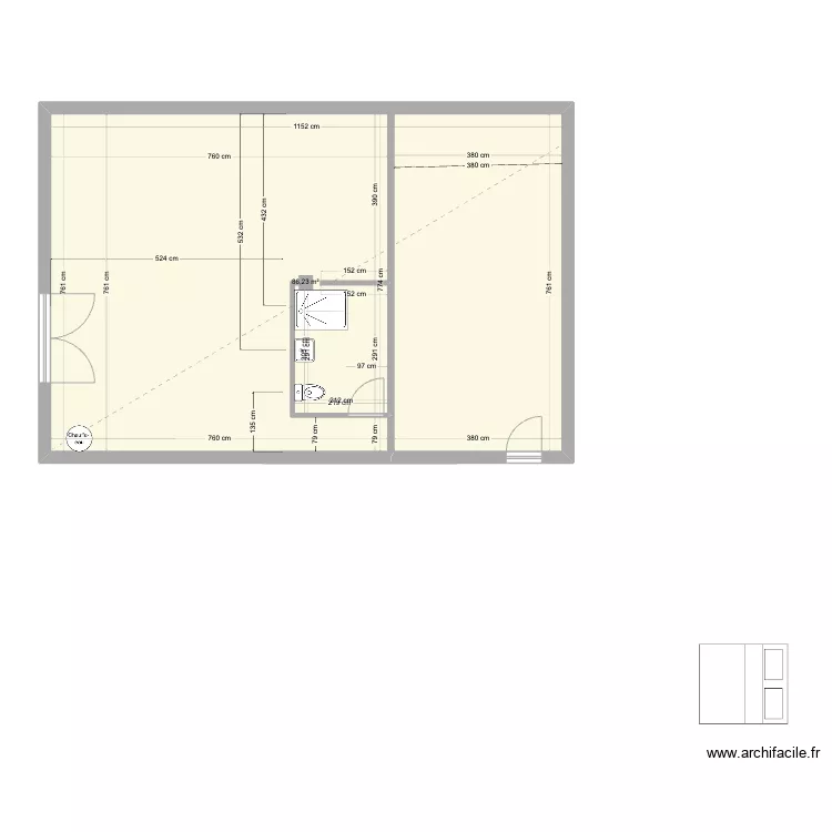 G&icirc;te RDC. Plan de 