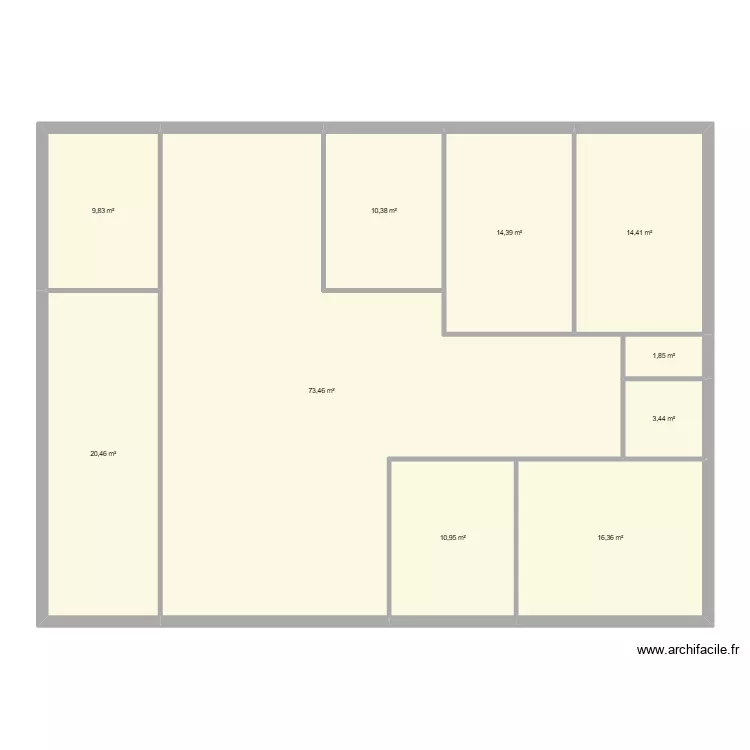 nouvelle forme. Plan de 10  et 176 m²