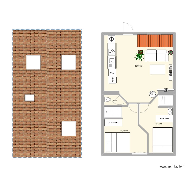 Wittersdorf 1.5. Plan de 4 pièces et 50 m2