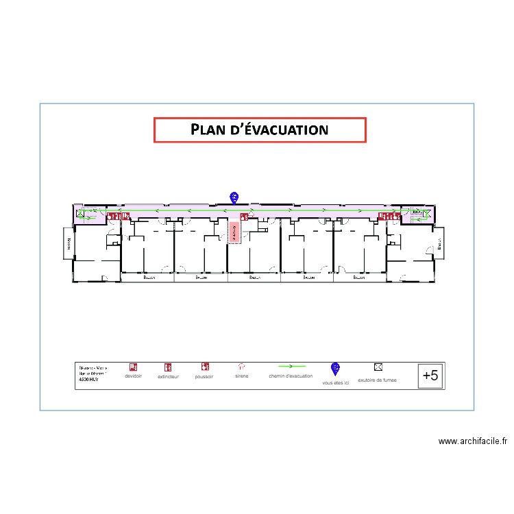 plan d'evacuation +5 mottet. Plan de 0 pièce et 0 m2