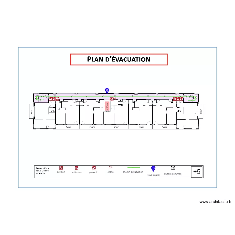 plan d'evacuation +5 mottet. Plan de 