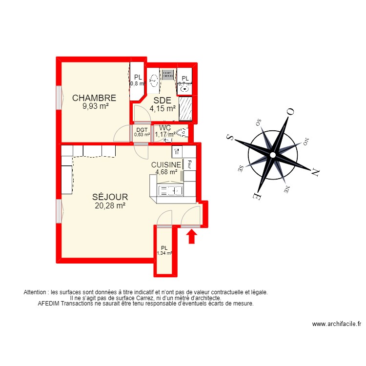 BI 16038 - . Plan de 10 pièces et 63 m2