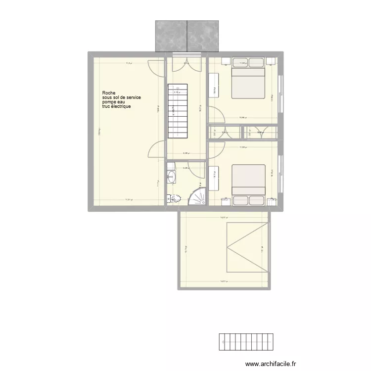 Plan parfait avec demi etage et roche. Plan de 17 et 220 m² Plan parfait avec demi etage et roche. Plan de 17 et 220 m²