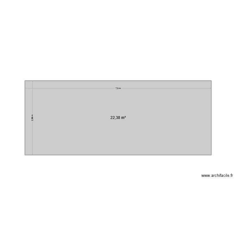 Balcon. Plan de 1 pièce et 22 m2
