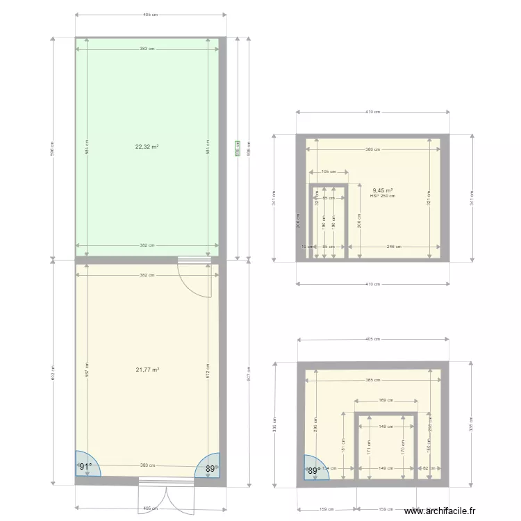 PLAN KERDAVID 2 PLUS FACADE. Plan de 6  et 65 m²