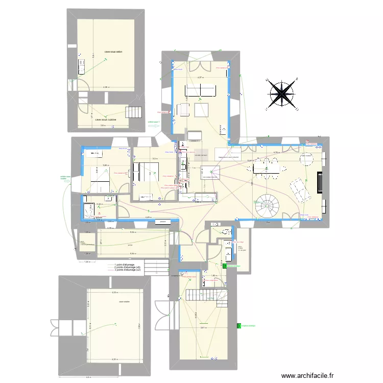branceilles &eacute;lec RDC V2. Plan de 11  et 236 m²