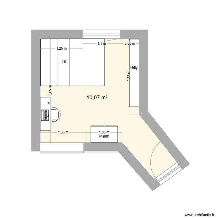 Chambre 1. Plan de 0 pièce et 0 m2
