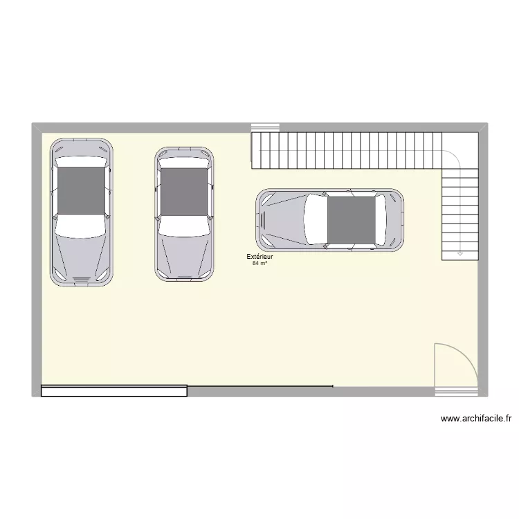 plan fa&ccedil;ade solution 2. Plan de 1  et 84 m²