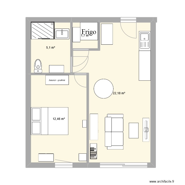 Appartement Lormont. Plan de 4 pièces et 41 m2