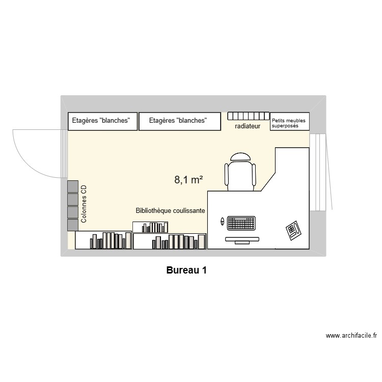 bureau. Plan de 0 pièce et 0 m2