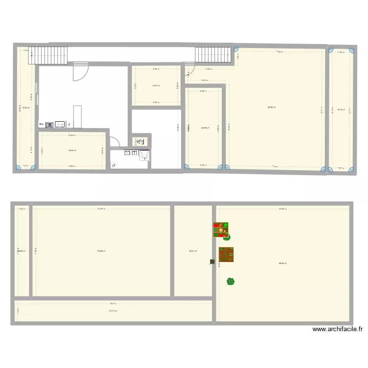 Montreuil. Plan de 12 pièces et 398 m²
