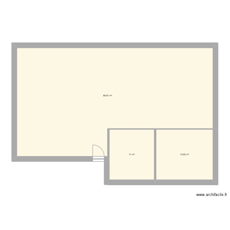 mma. Plan de 3 pièces et 114 m2