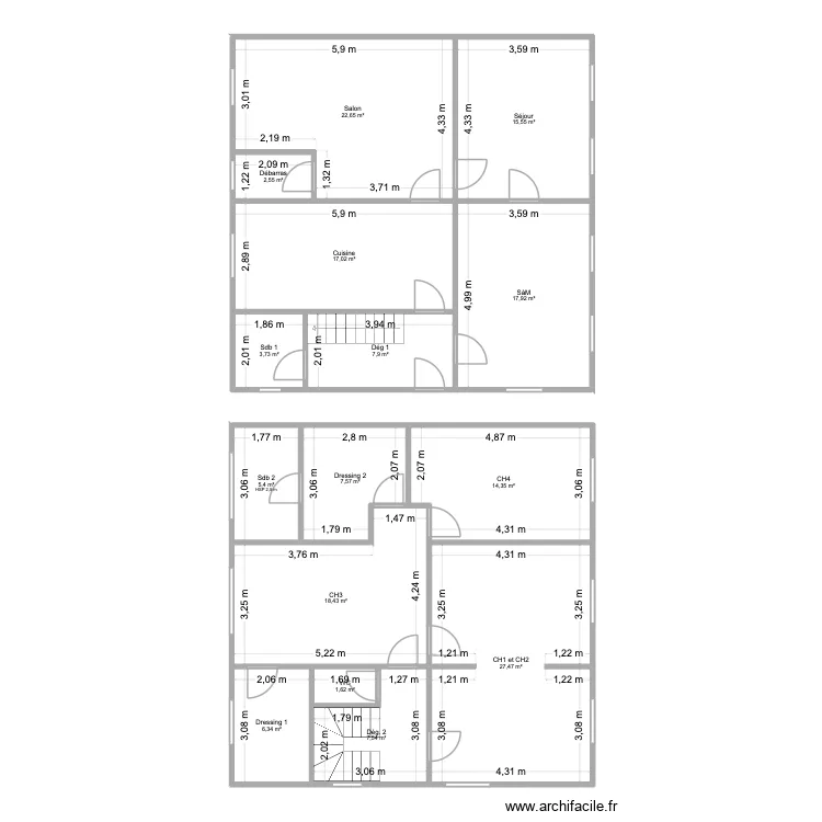 Lobstein. Plan de 15  et 176 m²
