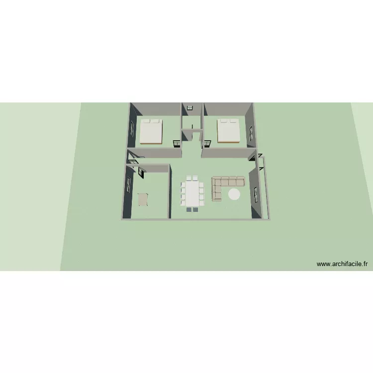 plan maison 1. Plan de 6  et 153 m²