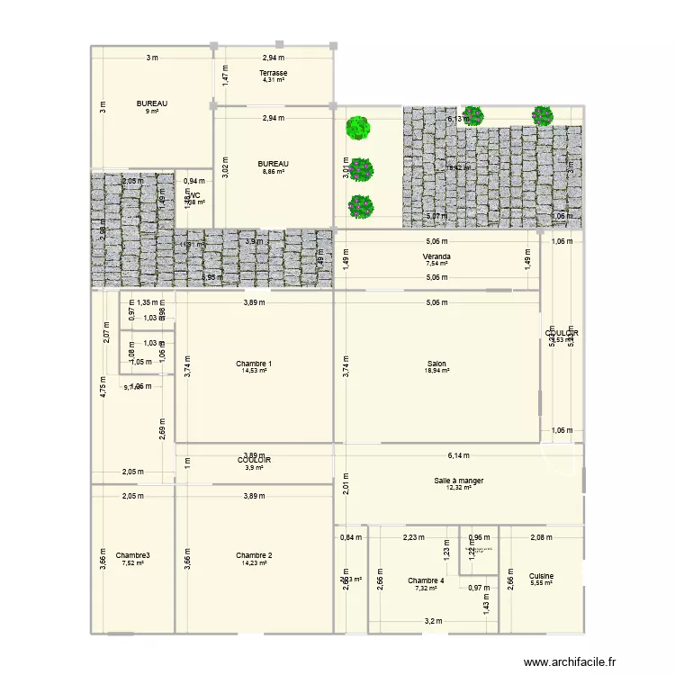 Maison. Plan de 19 et 164 m² Maison. Plan de 19 et 164 m²