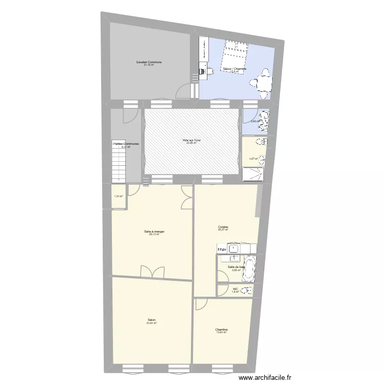 Plan Projet Lauriers. Plan de 13  et 167 m²