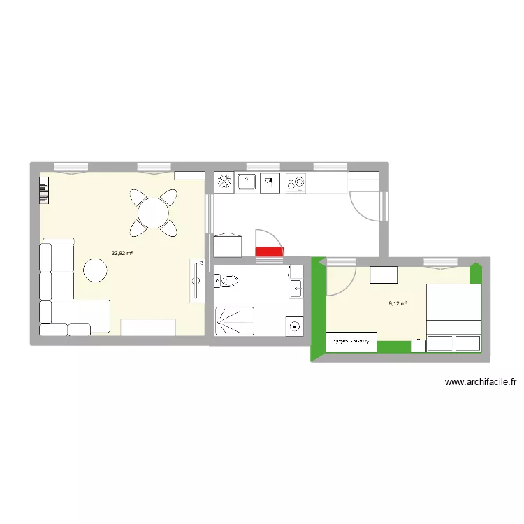 Sotano V3. Plan de 2  et 32 m²