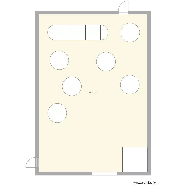 Salle mariage. Plan de 1 et 111 m² Salle mariage. Plan de 1 et 111 m²