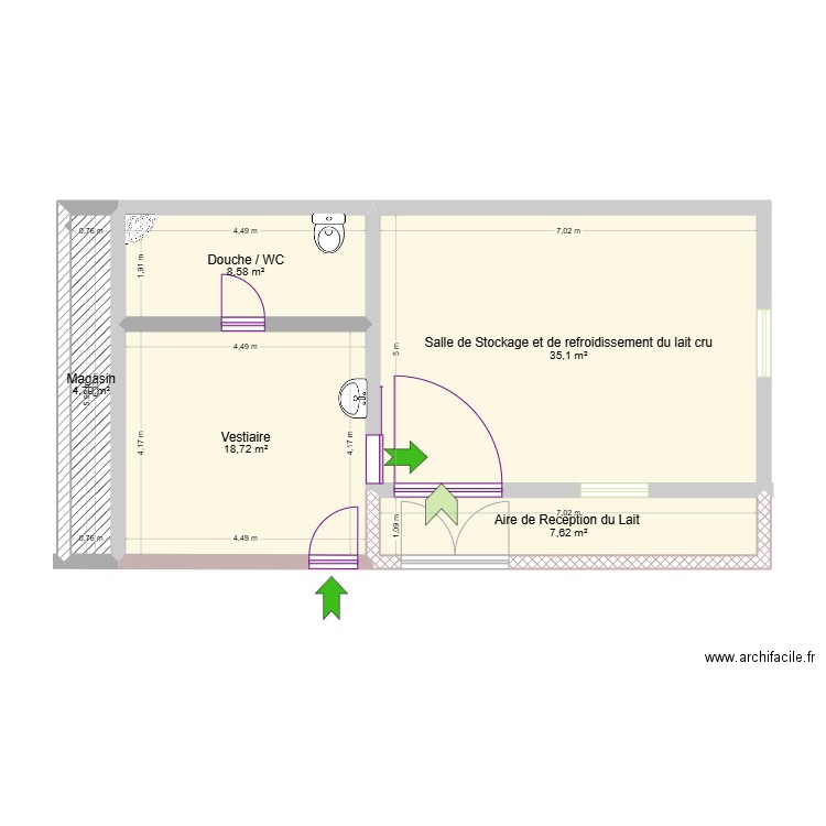 sakhawia. Plan de 5 pièces et 75 m2