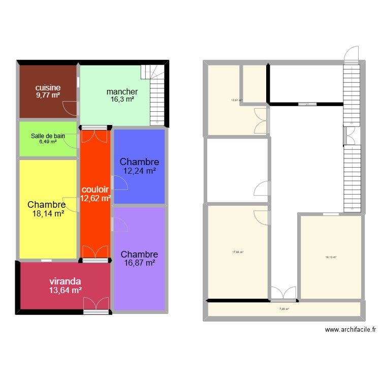 house2. Plan de 12 pièces et 160 m2