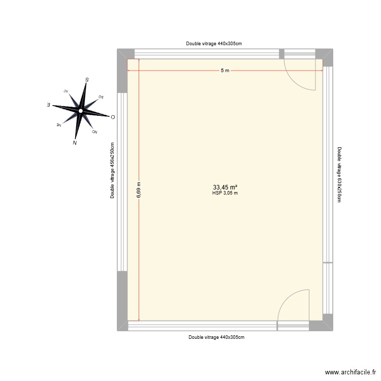 Midas. Plan de 1 pièce et 33 m2