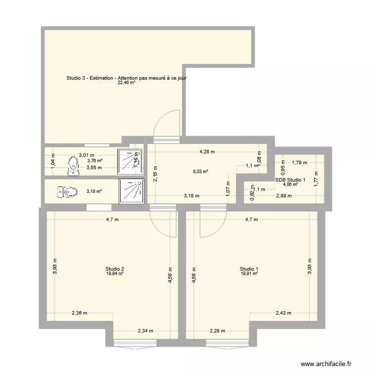 Esai 1 - Studios Thyez 2&egrave;me &eacute;tage. Plan de 