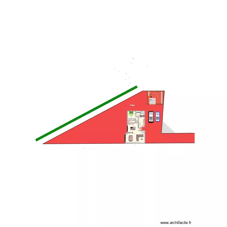 AVEC ETAGE BIS. Plan de 12  et 117 m²