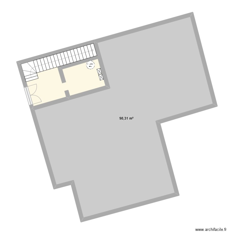 BAT96. Plan de 2 pièces et 115 m2