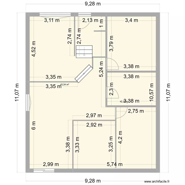 508 boniface. Plan de 2  et 91 m²
