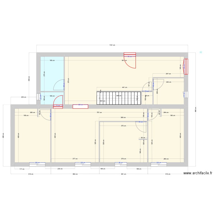 GARAVAN - Cloisons et portes v1.1. Plan de 15 pièces et 197 m2